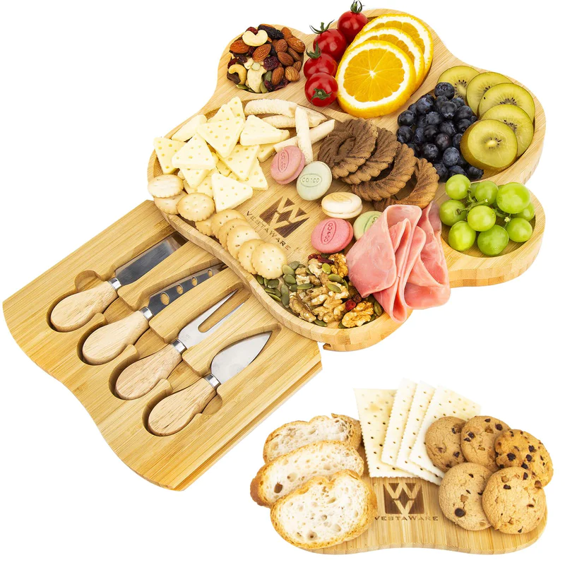 Whisker Delights: Imarku Unleashes Culinary Creativity with the 14” Bamboo Charcuterie Board Cat Paw Shaped&nbsp;Vestaware