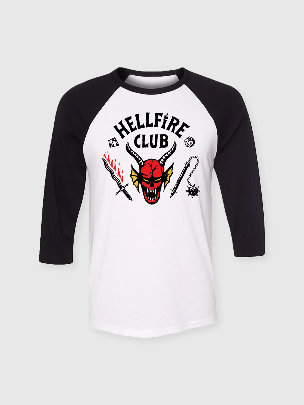 Unleash Your Inner Mysterious Vibe with the Hellfire Club Raglan Shirt by Netflix&nbsp;Shop