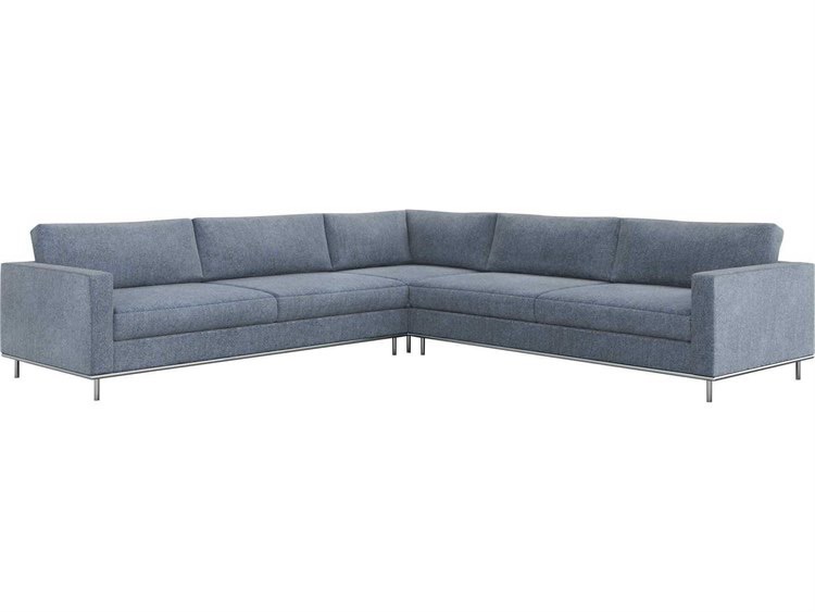 Luxurious Comfort Redefined: Interlude Home Valencia 124″ Wide Blue Upholstered Sectional&nbsp;Sofa