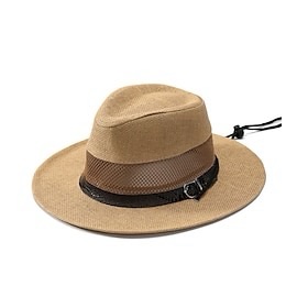 Stay Cool and Stylish: Men’s White Khaki Straw Sun&nbsp;Hat
