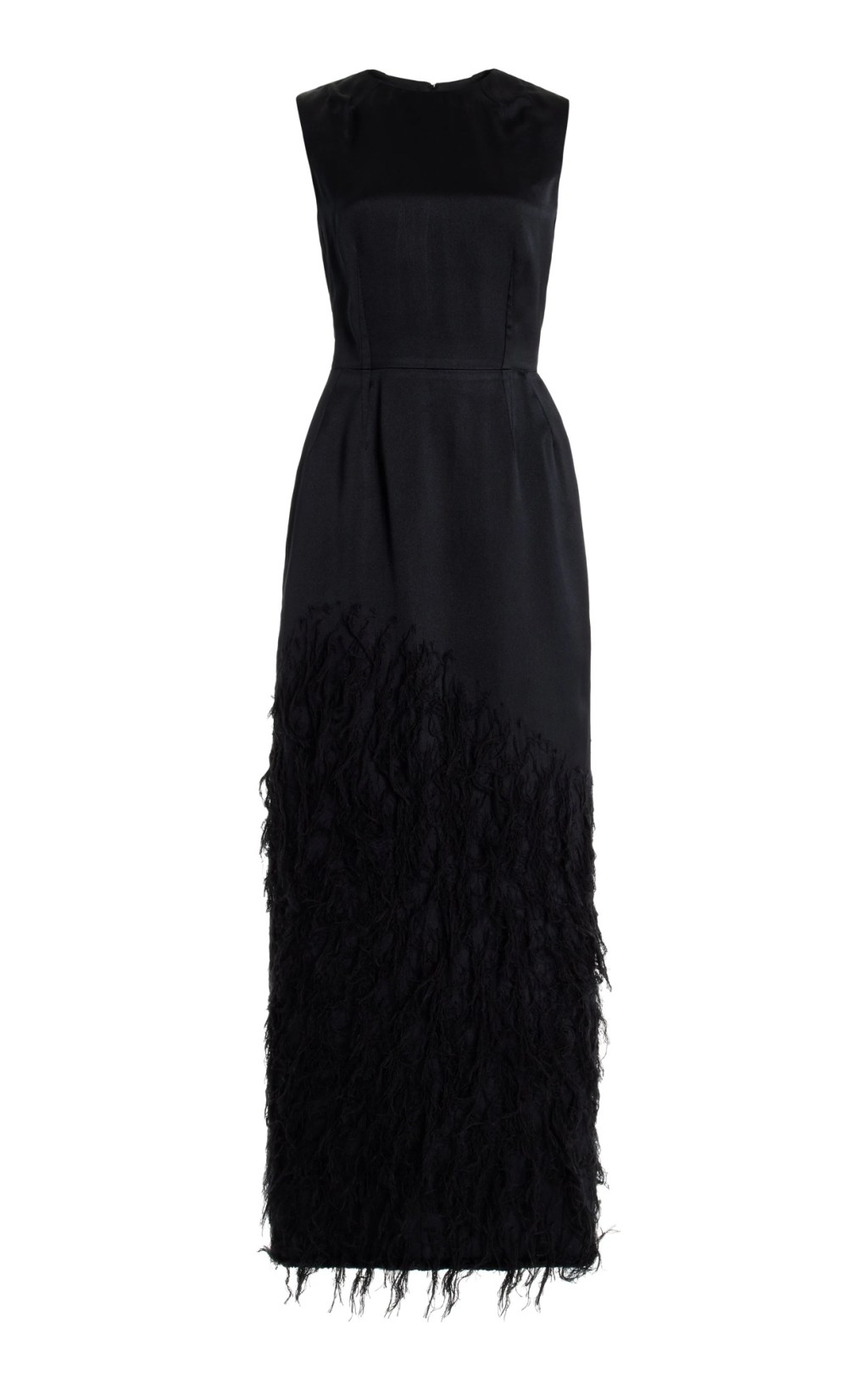 Unleash Luxury with the Maslow Feather Dress in Black Silk Satin –&nbsp;$6,900!